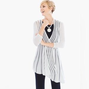 Chico’s Travelers Semisheer Asymmetric Cardigan Topper